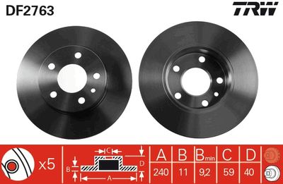 Brake Disc TRW DF2763