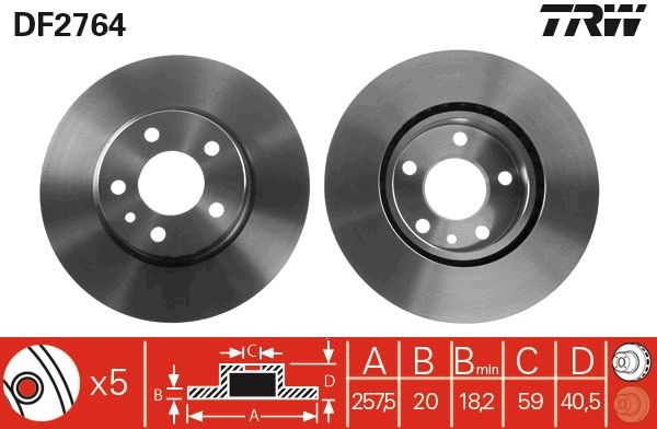 TRW DF2764 Brake Disc