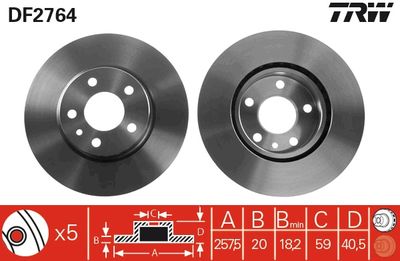 Brake Disc TRW DF2764