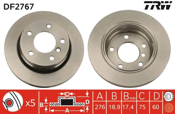 TRW DF2767 Brake Disc