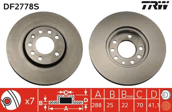 TRW DF2778S Brake Disc