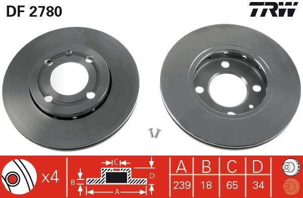TRW DF2780 Brake Disc