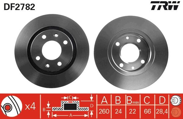 TRW DF2782 Brake Disc