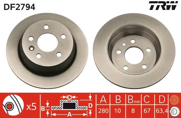 TRW DF2794 Brake Disc