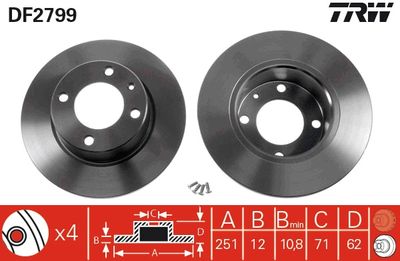 Brake Disc TRW DF2799