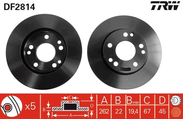 TRW DF2814 Brake Disc