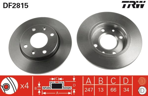 TRW DF2815 Brake Disc