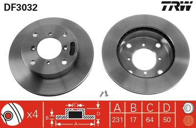 Brake Disc TRW DF3032