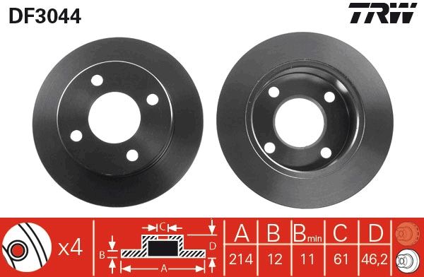 TRW DF3044 Brake Disc