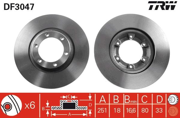 TRW DF3047 Brake Disc