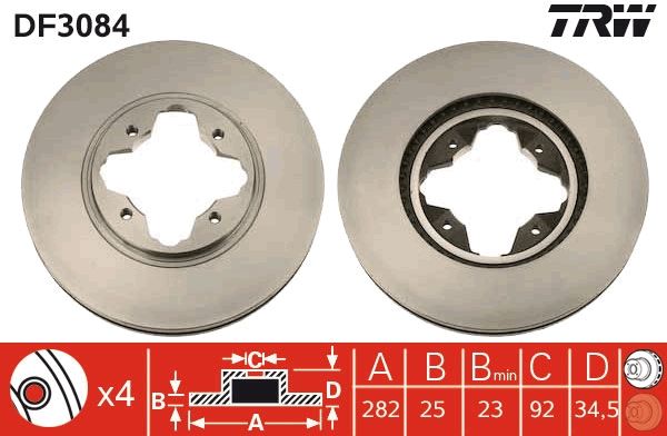 TRW DF3084 Brake Disc
