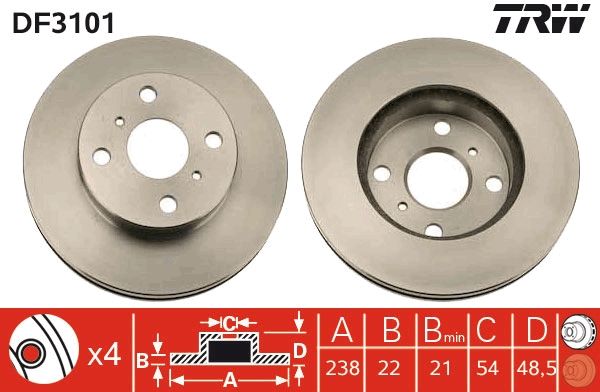 TRW DF3101 Brake Disc