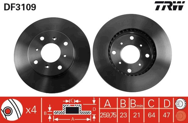 TRW DF3109 Brake Disc