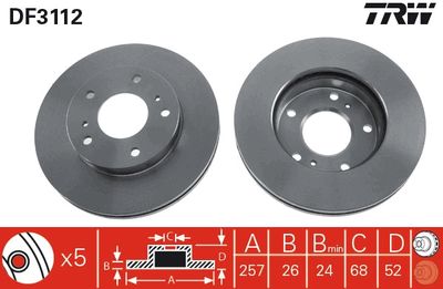 Brake Disc TRW DF3112