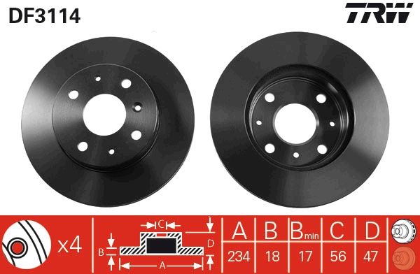 TRW DF3114 Brake Disc