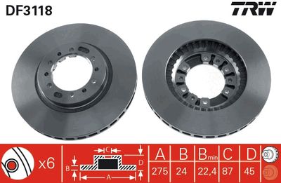 Brake Disc TRW DF3118