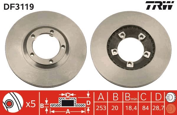 TRW DF3119 Brake Disc