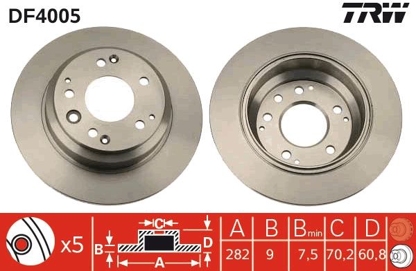 TRW DF4005 Brake Disc