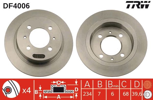 TRW DF4006 Brake Disc