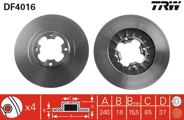 TRW DF4016 Brake Disc