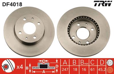 Brake Disc TRW DF4018