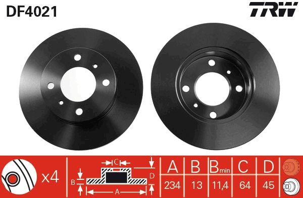 TRW DF4021 Brake Disc