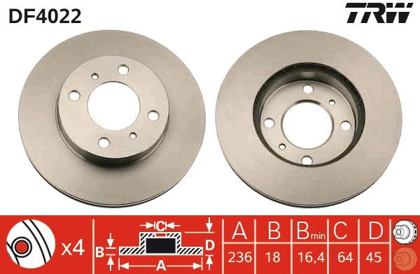 TRW DF4022 Brake Disc