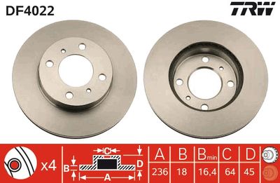 Brake Disc TRW DF4022