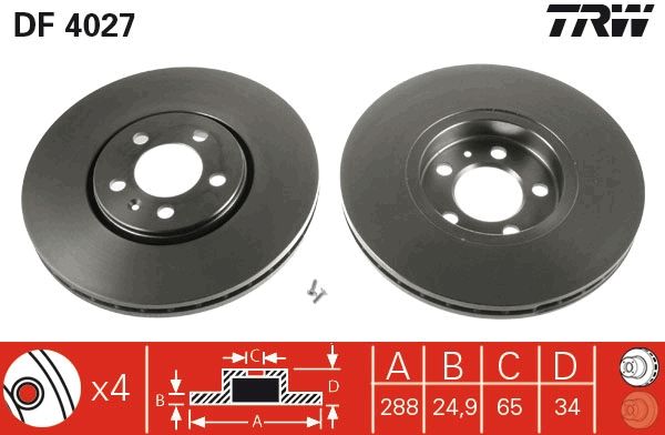 TRW DF4027 Brake Disc