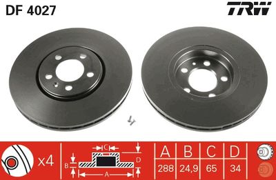 Brake Disc TRW DF4027