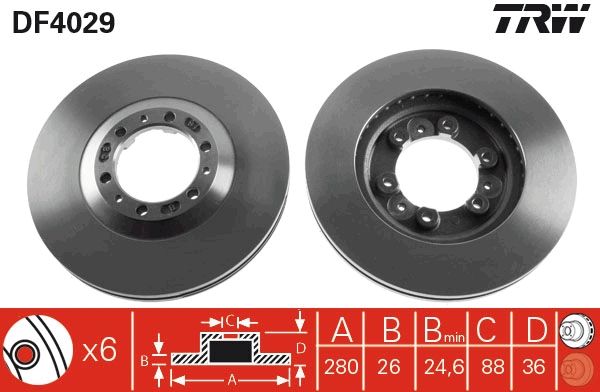 TRW DF4029 Brake Disc