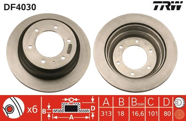 TRW DF4030 Brake Disc