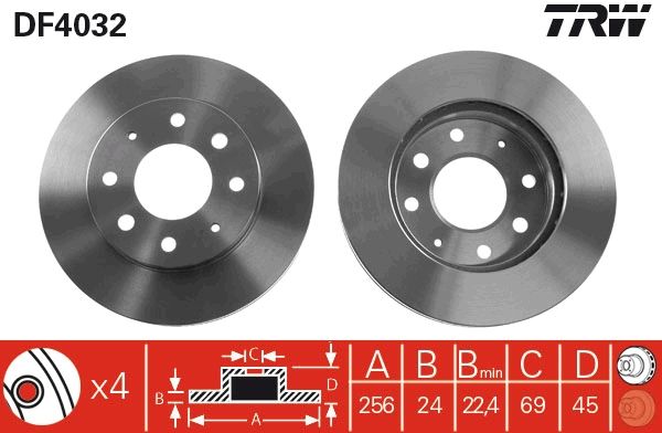 TRW DF4032 Brake Disc