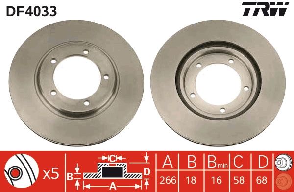 TRW DF4033 Brake Disc