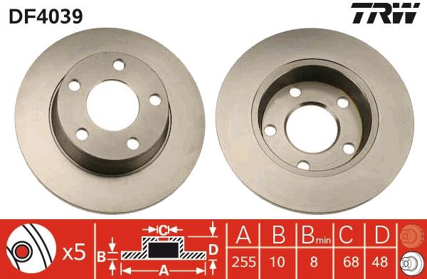 TRW DF4039 Brake Disc