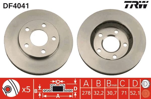 TRW DF4041 Brake Disc