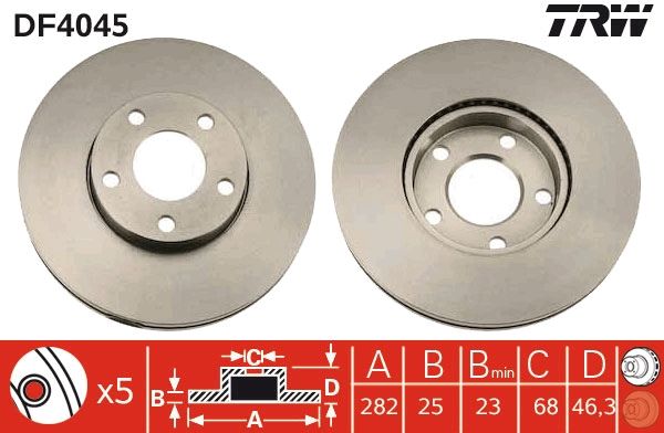 TRW DF4045 Brake Disc