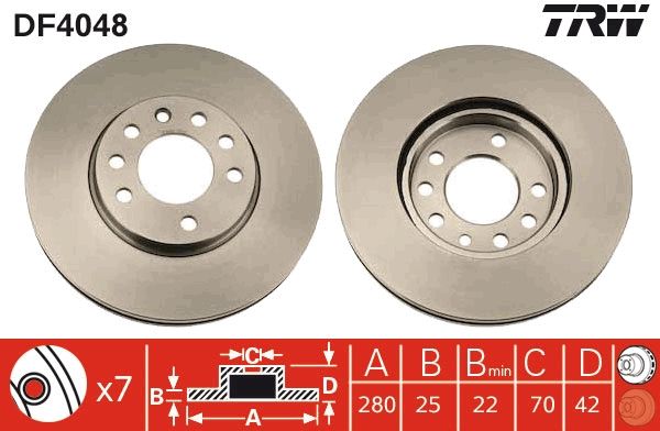 TRW DF4048 Brake Disc