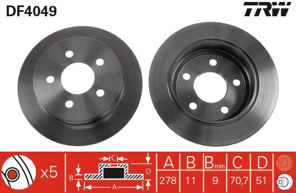 TRW DF4049 Brake Disc
