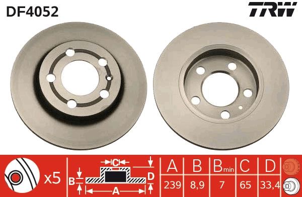 TRW DF4052 Brake Disc