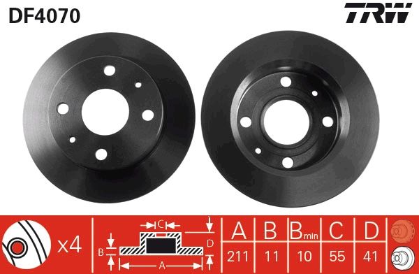 TRW DF4070 Brake Disc