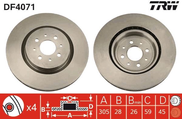TRW DF4071 Brake Disc