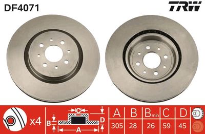 Brake Disc TRW DF4071