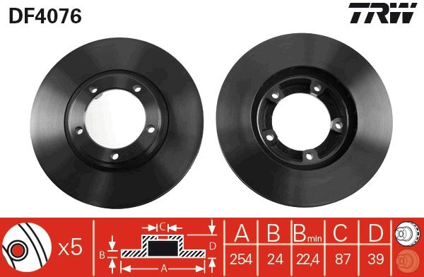 TRW DF4076 Brake Disc