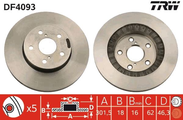 TRW DF4093 Brake Disc