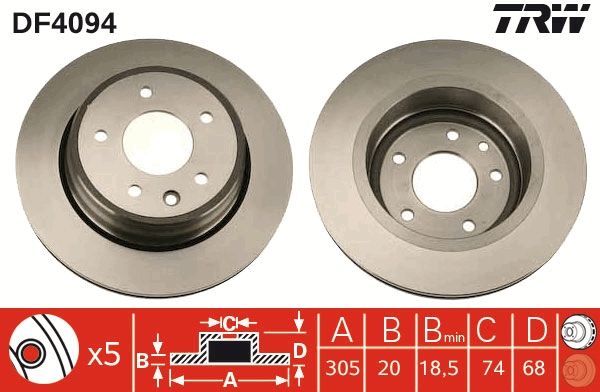 TRW DF4094 Brake Disc