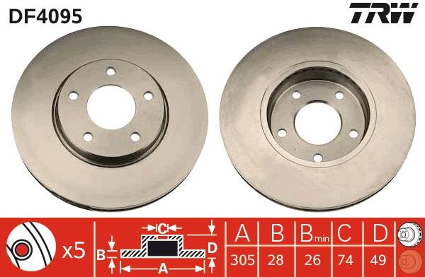 TRW DF4095 Brake Disc