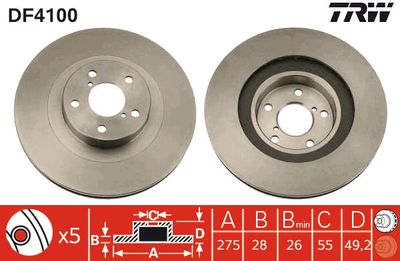 Brake Disc TRW DF4100