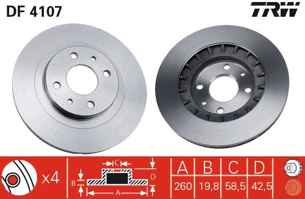 TRW DF4107 Brake Disc