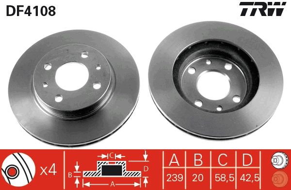 TRW DF4108 Brake Disc